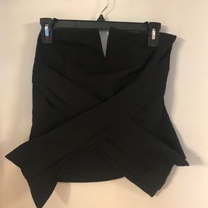 Sexy black strapless top